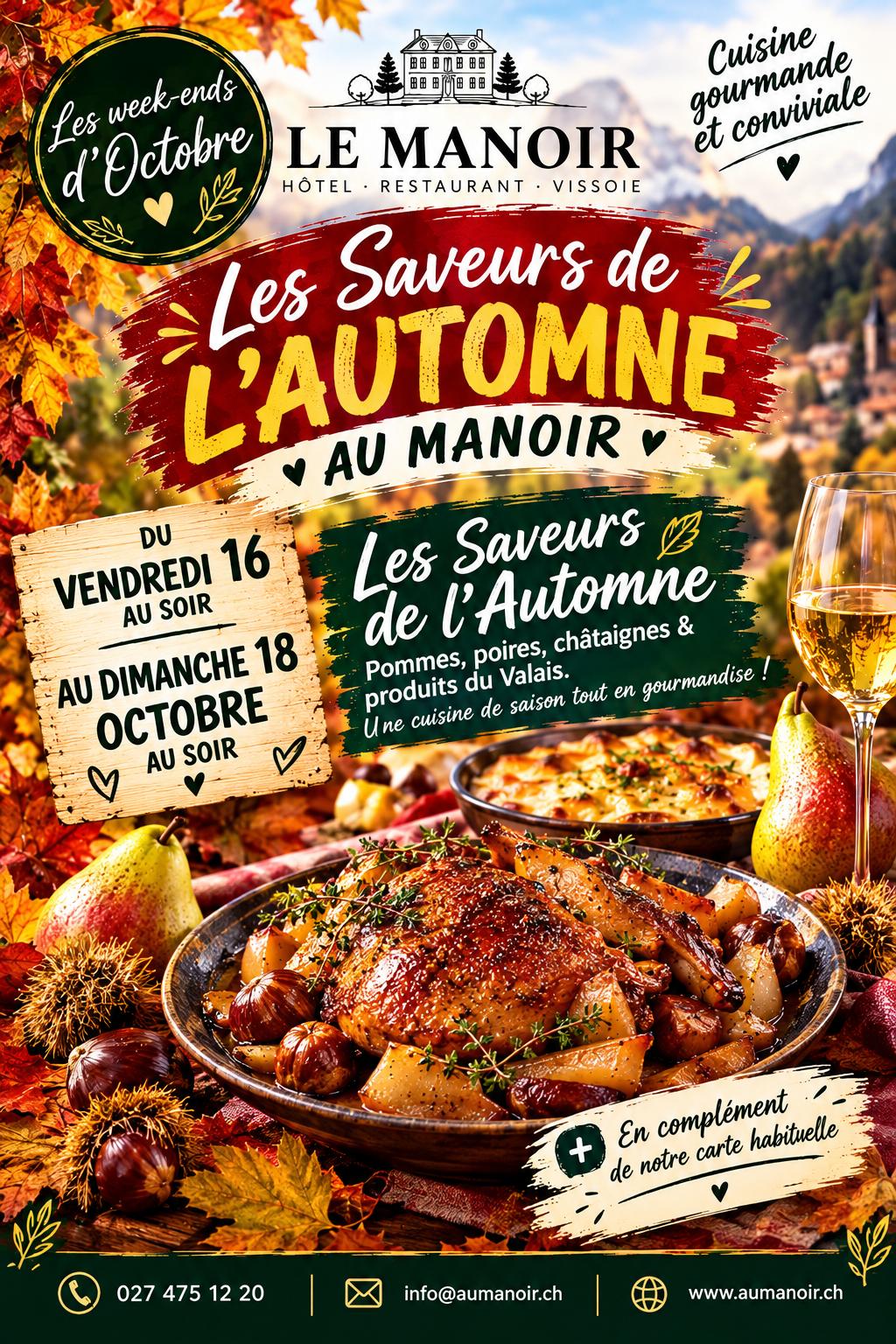 Les Saveurs de l'Automne au Manoir, du vendredi 16 au dimanche 18 octobre